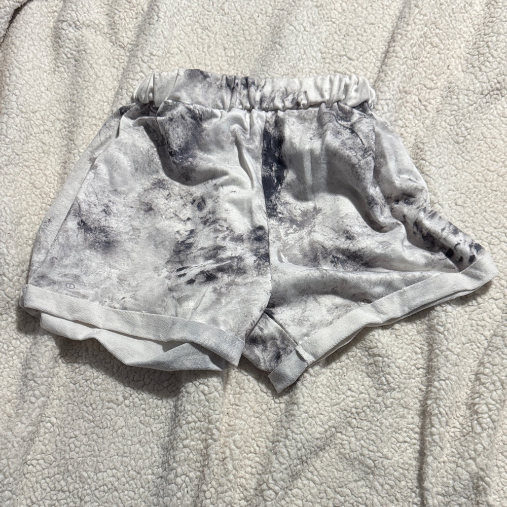 SHEIN Black and White Tie-Dye Athletic Shorts